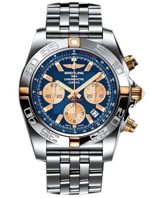 breitling blauw|breitling blue face chronograph.